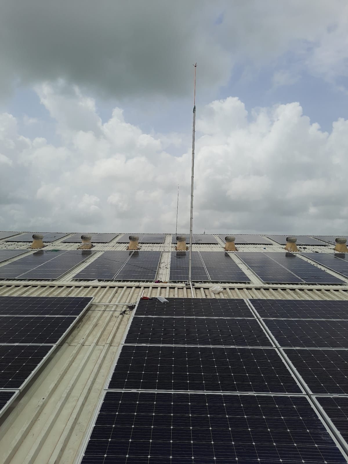 Residential rooftop solar panel installation