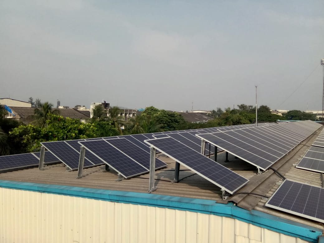 Housing society rooftop solar installation