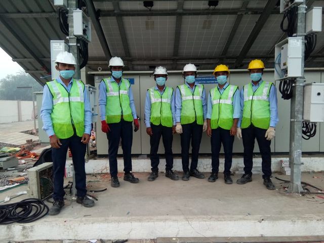 Site Team at Work by Prayosha Solar at Halol, Gujarat